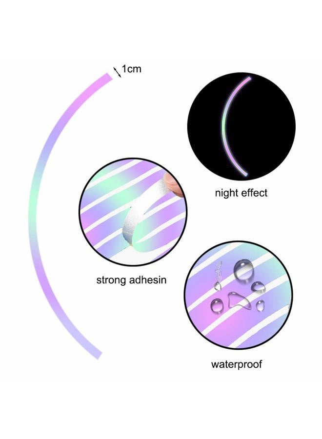 Leasinder 18" Reflective Wheel Rim Stripe Decal Sticker for Motorcycle Wheels Car Cycling Bike Bicycle Night Reflective Safety Decoration Stripe Universal Reflective Rim Stickers (Style 1 Colorful) - Image 3
