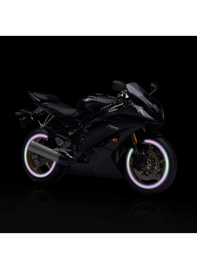 Leasinder 18" Reflective Wheel Rim Stripe Decal Sticker for Motorcycle Wheels Car Cycling Bike Bicycle Night Reflective Safety Decoration Stripe Universal Reflective Rim Stickers (Style 1 Colorful) - Image 4