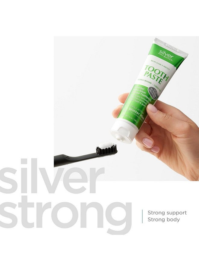 American Biotech Labs Silver Biotics Tooth Paste | SilverSol Ag₄O₄ 20 ppm Nano-Silver Infused + Above-Sea Coral Calcium | Naturally Whitening | Flouride-Free | Winter Mint | 4 oz - Image 2