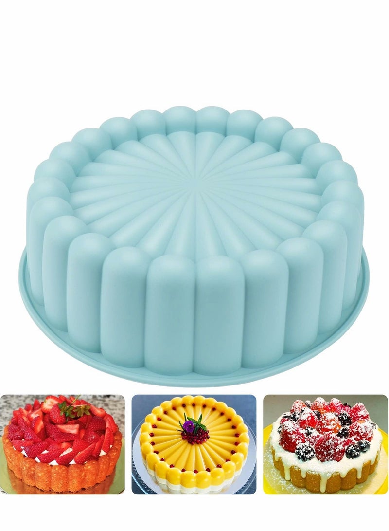الأزرق جي دبليو Charlotte Cake Pan Silicone, 18cm Nonstick Round Molds - Image 1