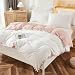 Bedbay Pink Comforter Set King Pink Bedding Set for Girls Teen Adults Cute Pom Pom Fringed White and Pink 3 Pcs Reversible King Size Bedding Soft Fluffy Comforter SetsWhitePinkKing - Image 2