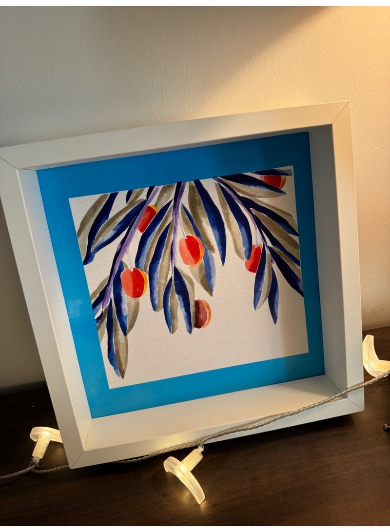 Andalusian Botanical Wall Art Print, Unframed Poster, Blue Floral Decor - Image 2