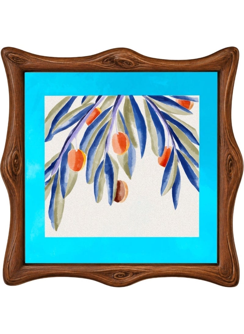 Andalusian Botanical Wall Art Print, Unframed Poster, Blue Floral Decor - Image 1