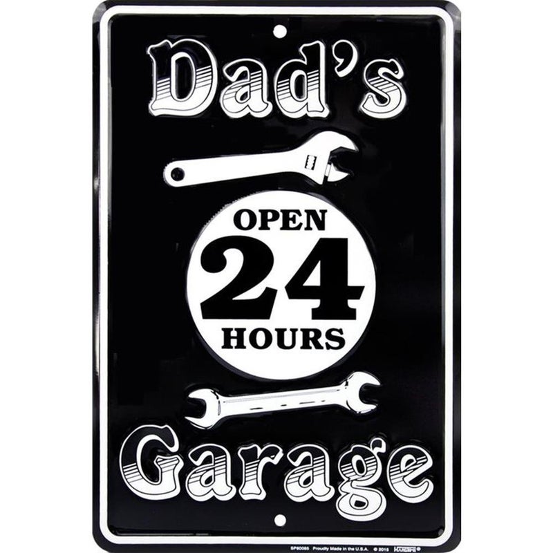 Signs 4 Fun Decorative Parking Sign | Dad's Garage | 8” x 12” | Embossed Aluminum Sign | Made in the USA | SPSAG3 - Image 3
