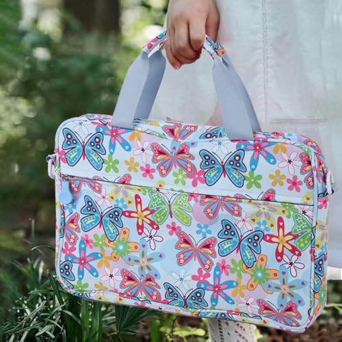 FunnyWin Kids Tablet Bag for Boy Girl Butterfly Tablet Carrying Sleeve with Handle Shoulder Strap 13 inch Tablet Travel Bag briefcase for iPad 11 102 iPad 11th Samsung Revvl HD 10 HD 8 Kid Pro tablet - Image 3