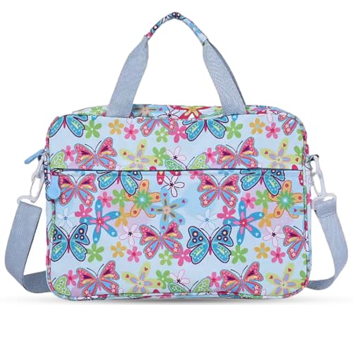 FunnyWin Kids Tablet Bag for Boy Girl Butterfly Tablet Carrying Sleeve with Handle Shoulder Strap 13 inch Tablet Travel Bag briefcase for iPad 11 102 iPad 11th Samsung Revvl HD 10 HD 8 Kid Pro tablet - Image 1