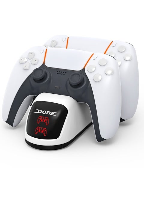 Dobe Dual USB Type C Fast Charging Dock PS5 Controller Charger Station with LED Indicator - (White) - TP5-0515B