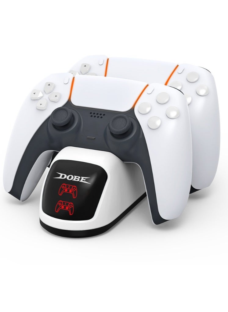 DOBE - Dobe Dual USB Type C Fast Charging Dock PS5 Controller Charger Station with LED Indicator - (White) - TP5-0515B - Image 1