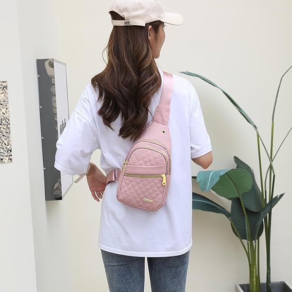 Xpandio Small Sling Backpack Sling Bag for Women Men, Chest Bag Daypack Crossbody for Travel Sport Running Hiking (Pink) - Image 2