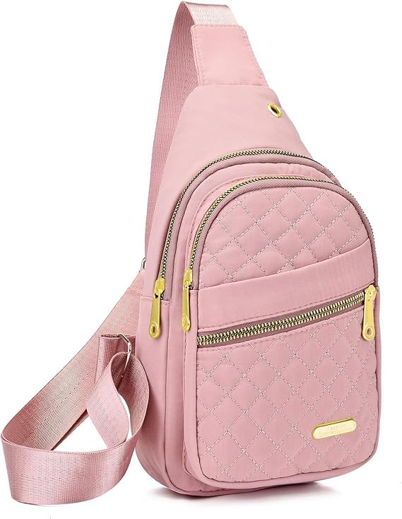 Xpandio Small Sling Backpack Sling Bag for Women Men, Chest Bag Daypack Crossbody for Travel Sport Running Hiking (Pink) - Image 1