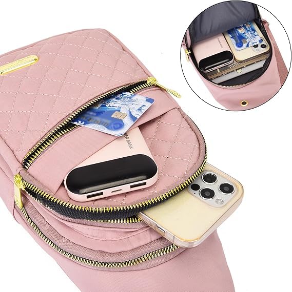 Xpandio Small Sling Backpack Sling Bag for Women Men, Chest Bag Daypack Crossbody for Travel Sport Running Hiking (Pink) - Image 5