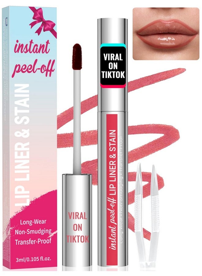 iMethod Lip Stain - Lip Liner Stain, Peel Off Lip Stain, Natural Long Lasting Lip Stain Peel Off, Waterproof, Transfer-Proof, Highly Pigmented, Stay On All Day, Instant Lip Color, Nude Pink - Image 1