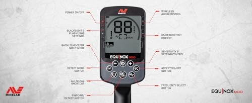 MINELAB Equinox 900 Multi-Frequency Collapsible Metal Detector for Adults with EQX 11" & 6” Waterproof Double-D Coils (Option for 6 Single Frequencies, 4 Detect Modes, Wireless Headphones Included) - Image 5