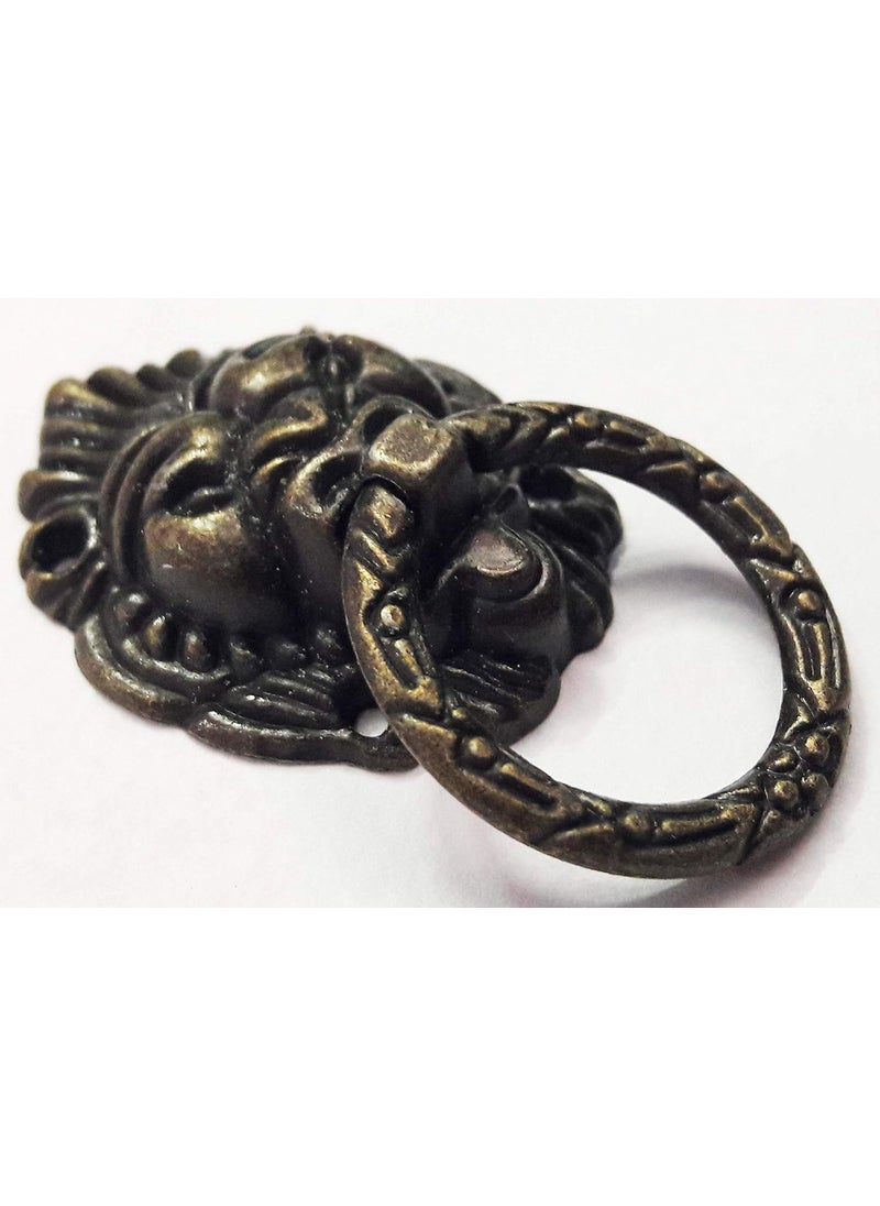 Tia Tia Small 36x26mm Approx Metal Antique Bronze Pulls Handle Knob for Jewelry Box Gift Box Small Cabinet and Drawer with Screws 2Pcs AntiqueBronzeLion Design  - Image 4