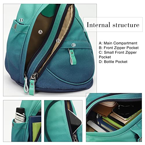 KL928 Canvas Sling Bag - Small Crossbody Backpack Shoulder Casual Daypack Rucksack for Men Women(Large Version) - Image 3