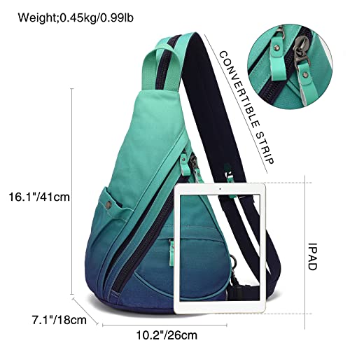 KL928 Canvas Sling Bag - Small Crossbody Backpack Shoulder Casual Daypack Rucksack for Men Women(Large Version) - Image 2