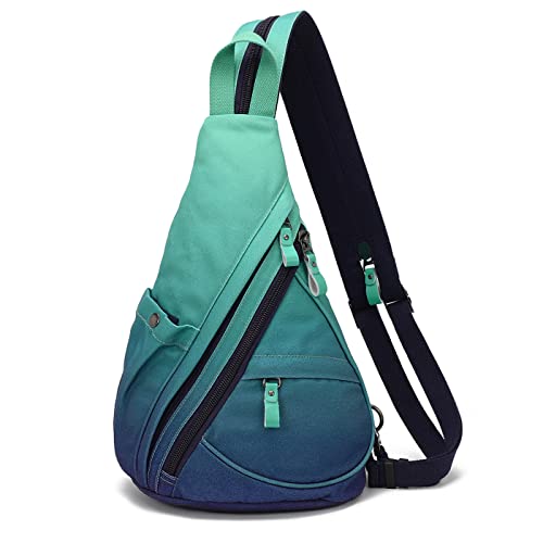 KL928 Canvas Sling Bag - Small Crossbody Backpack Shoulder Casual Daypack Rucksack for Men Women(Large Version) - Image 1