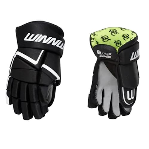 Winnwell AMP500 Ice Hockey Gloves - Durable & Lightweight Protective Equipment for Hockey Players for Youth, Junior & Senior (Black, 11") - Image 1