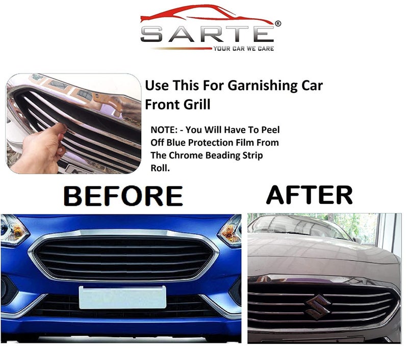 SARTE SA55B55 Car Window Chrome Beading Roll Meter | Chrome Beading Roll Meter for car (20 Meter APX) - Image 4
