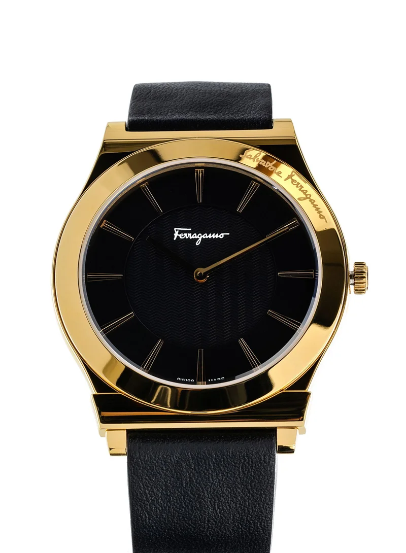 فيراغامو ساعة 1898 سليم كوارتز بقرص أسود