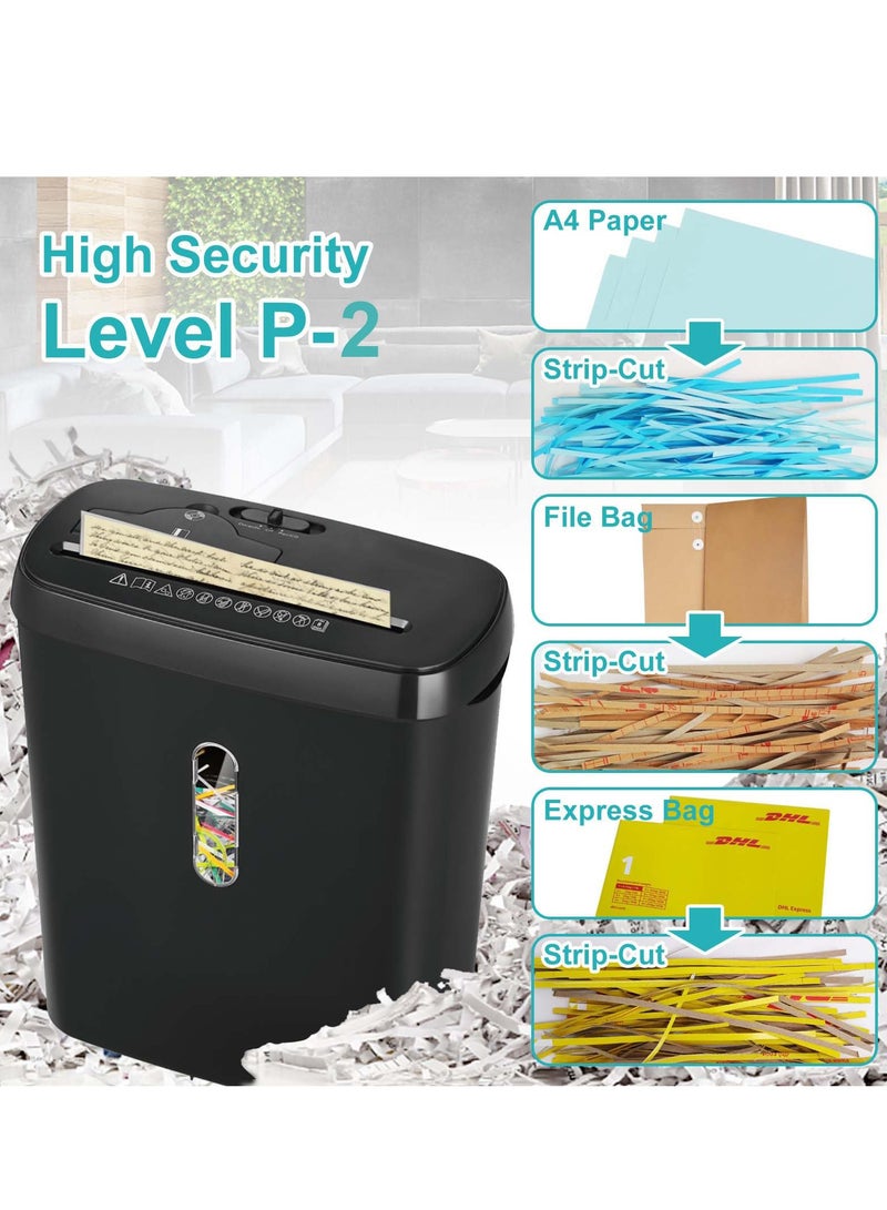 شو وو آلة تقطيع ورق المكتب المنزلي، 8 شرائح ورقية مقطوعة مع سلة سعة 3.17 جالون، آلة تقطيع الأقراص المضغوطة وبطاقات الائتمان، متينة وسريعة، نظام مقاوم للتشويش، 12 لتر، أسود - Image 5