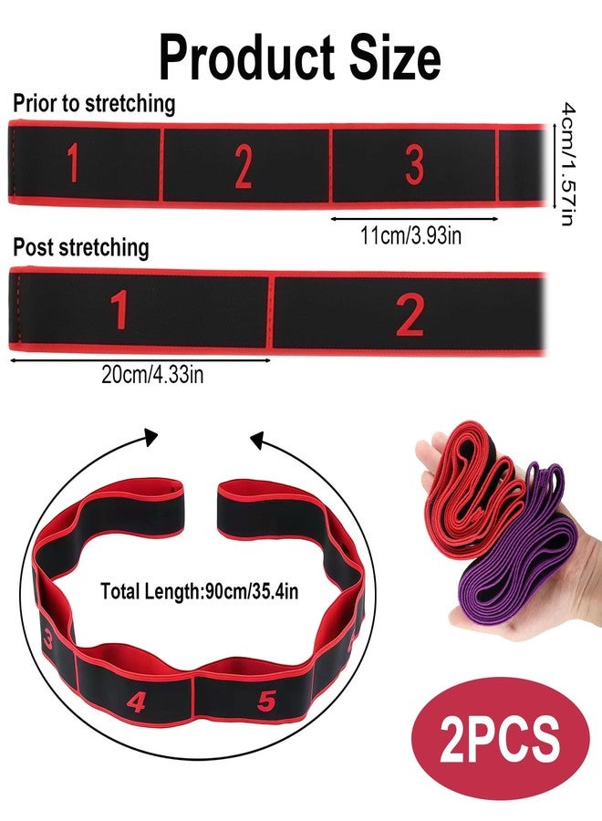 mgmooa 2PCS Fitness Resistance Bands 8-Section for Stretching and Yoga, Numbered Elastic Training Band with Clear Markings, Adjustable Section Exercise Band for Pilates, Flexibility, Full Body Shaping - Image 2