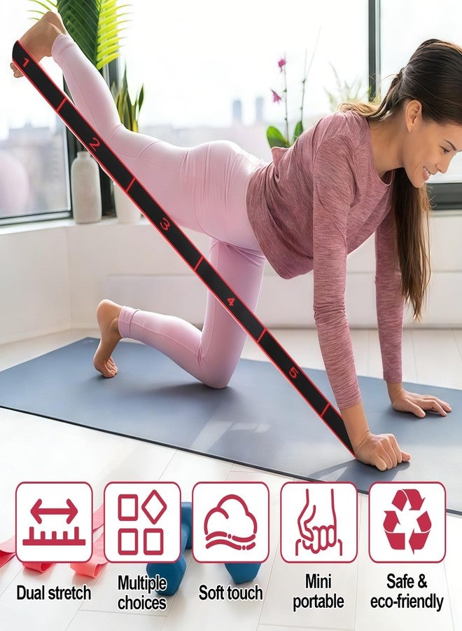 mgmooa 2PCS Fitness Resistance Bands 8-Section for Stretching and Yoga, Numbered Elastic Training Band with Clear Markings, Adjustable Section Exercise Band for Pilates, Flexibility, Full Body Shaping - Image 4
