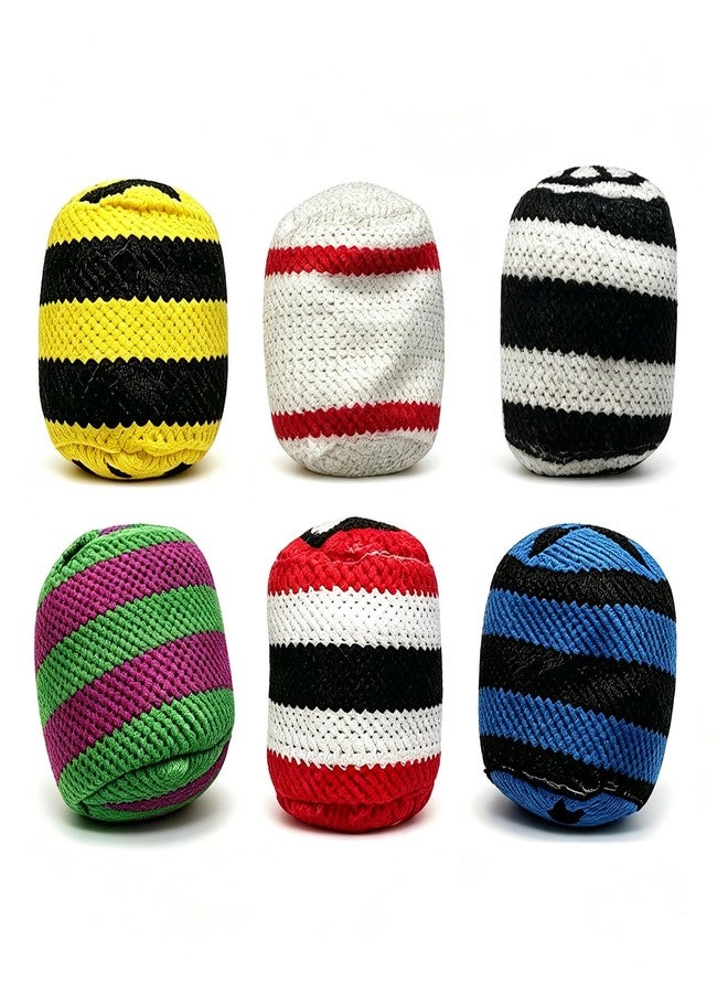 GAISHION 6 Pcs Handmade Hacky Footbag Sack for Party, Soft Pellet Filled Crochet Hacky Balls for Juggling, Kick Sack, Outdoor Skill Training, Random Colors - Image 1