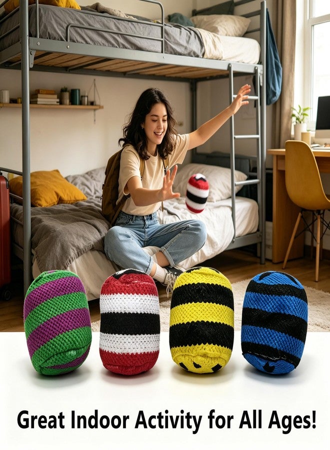 GAISHION 6 Pcs Handmade Hacky Footbag Sack for Party, Soft Pellet Filled Crochet Hacky Balls for Juggling, Kick Sack, Outdoor Skill Training, Random Colors - Image 4
