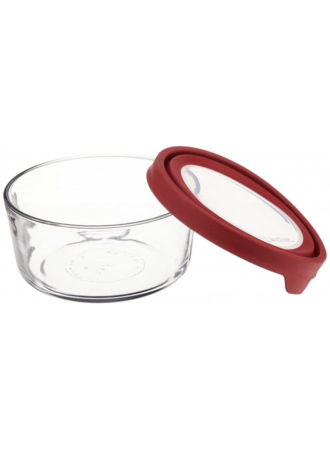 Anchor Hocking TrueSeal Glass Food Storage Container with Airtight Lid, Cherry, 7 Cup,Red - Image 2