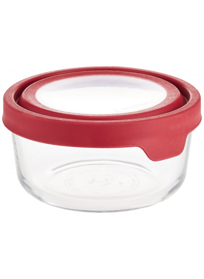Anchor Hocking TrueSeal Glass Food Storage Container with Airtight Lid, Cherry, 7 Cup,Red - Image 1