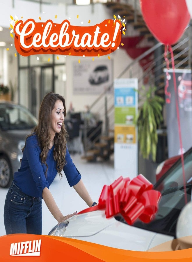 Mifflin-USA Big Car Bow (Red, 23 inch) Gift Bow, Giant Bow for Car, Birthday Bow, Huge Car Bow, Car Bows, Big Red Bow, Bow for Gifts, Christmas Bow for Cars, Gift Wrapping, Big Gift Bow - Image 4