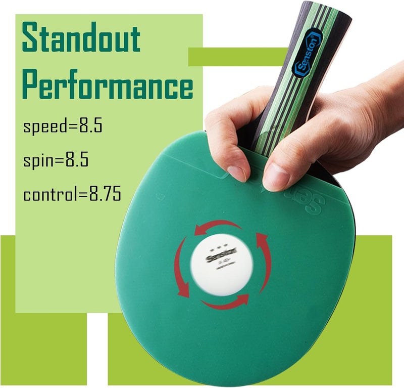 Senston Ping Pong Paddles Table Tennis Paddle, Ideal for Entertainment or Competition - Ping Pong Paddle Set with Balls - Image 3