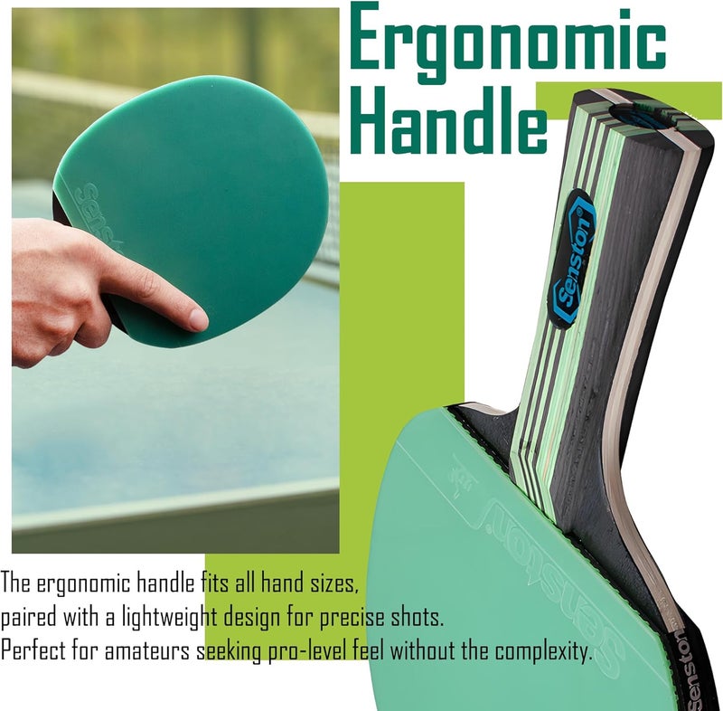 Senston Ping Pong Paddles Table Tennis Paddle, Ideal for Entertainment or Competition - Ping Pong Paddle Set with Balls - Image 5