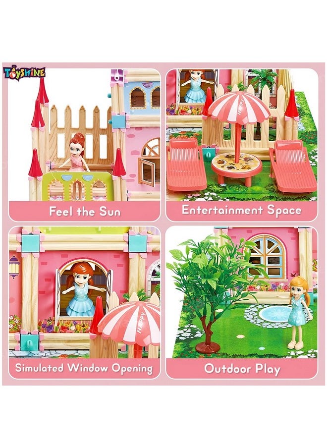 Toyshine Toyshine 234 Pcs DIY Doll House Blocks with 4 Dolls Play House Learning Toy for Girl Ages 5+ Birthday Gift Develops Thinking Skills Creative Play  - Image 2