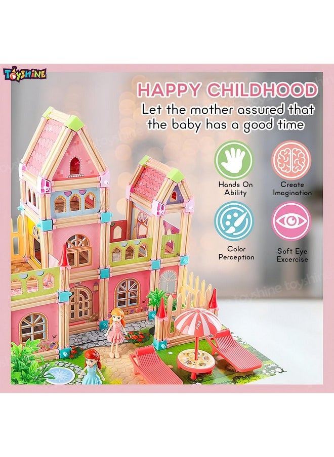 Toyshine Toyshine 234 Pcs DIY Doll House Blocks with 4 Dolls Play House Learning Toy for Girl Ages 5+ Birthday Gift Develops Thinking Skills Creative Play  - Image 4