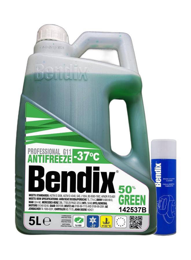 Bendix Anti-Freeze -37   coolant 5 Liter - Green Liquid Coolant  50% Concentrate G12 & Bendix - Brake Pads & Pads Cleaner - Turkey - 500MLBundle - Image 1
