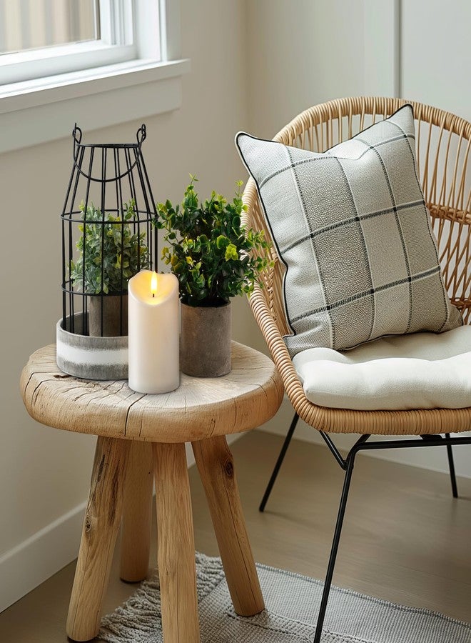 Homemory Rustic Farmhouse Lantern Decor with Flameless Candle & Remote Timer, 2PCS Metal Candle Holder Home Decorations for Fireplace Mantle Kitchen Dining Table Living Room - Image 4