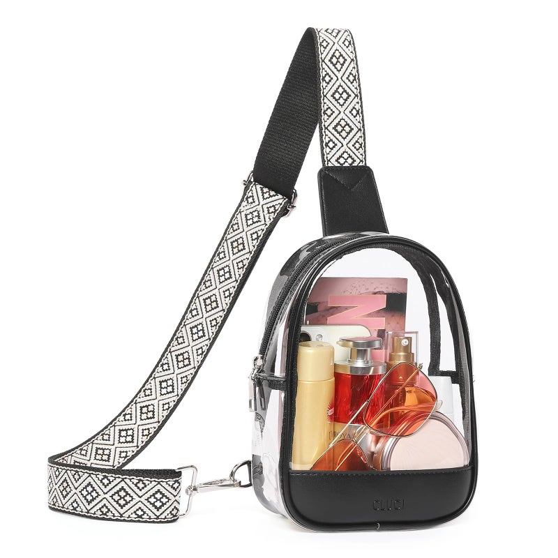 CLUCI Clear Bag for Stadium Events, Clear Crossbody Bag, Small Transparent Purses - Image 1