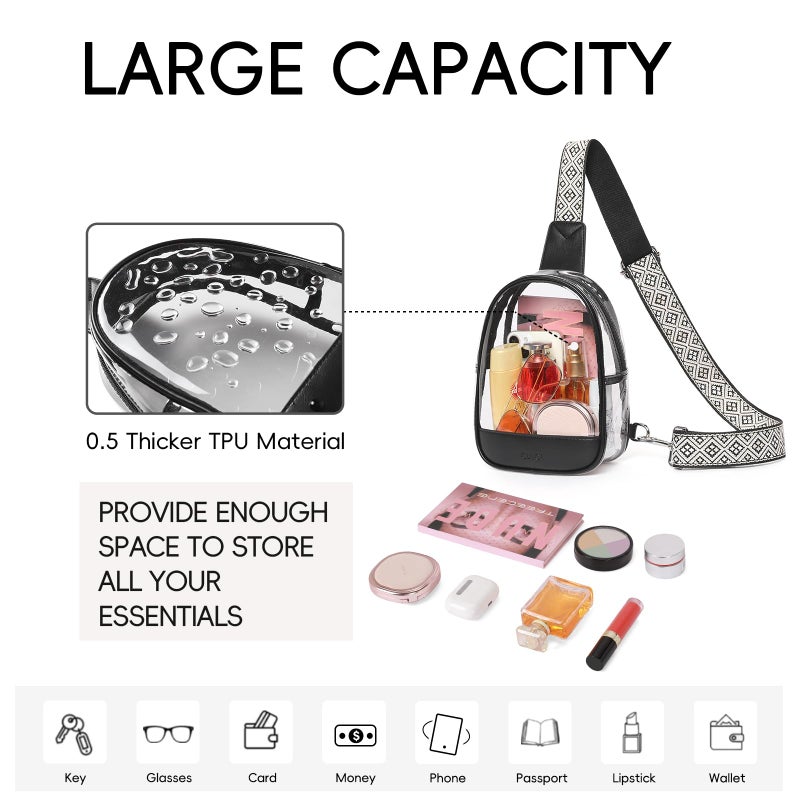 CLUCI Clear Bag for Stadium Events, Clear Crossbody Bag, Small Transparent Purses - Image 4