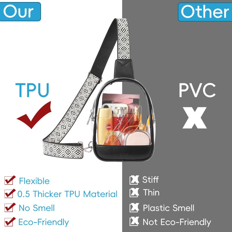 CLUCI Clear Bag for Stadium Events, Clear Crossbody Bag, Small Transparent Purses - Image 5