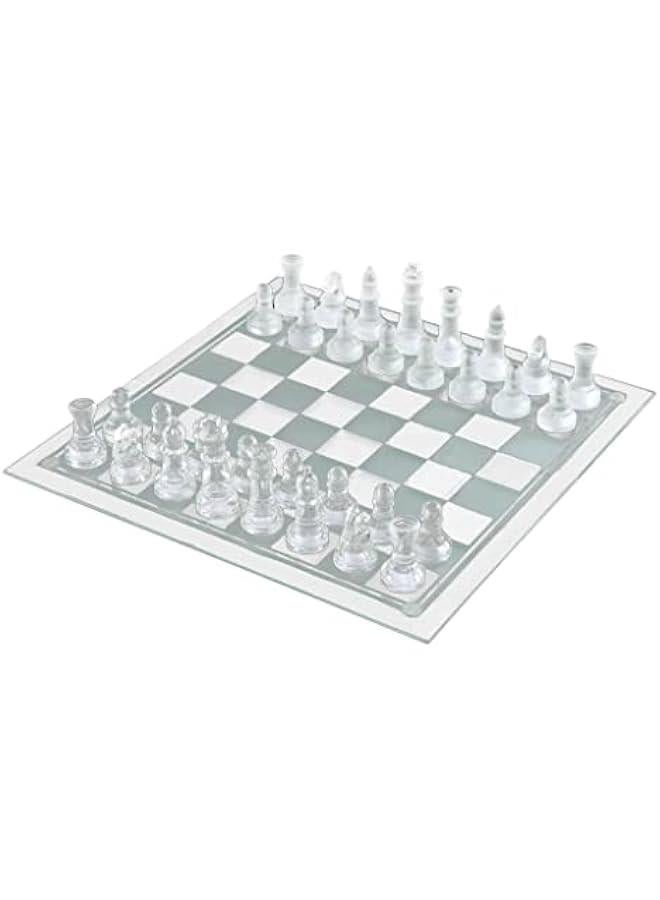 8'' Chess, Solid Glass Chess Pieces and Crystal Mirror Chess Board for Adults Gift, 20x20cm - Image 5