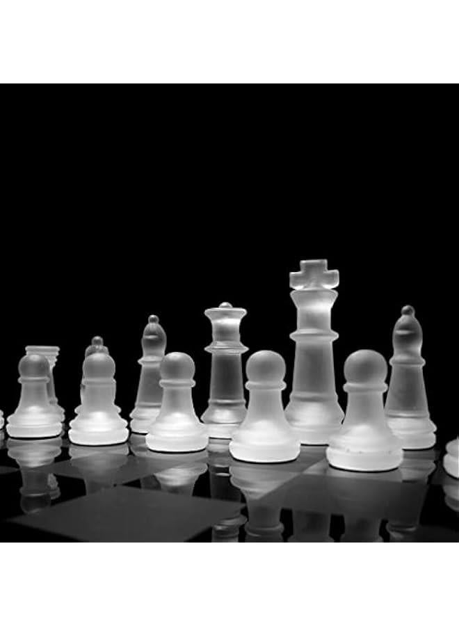 8'' Chess, Solid Glass Chess Pieces and Crystal Mirror Chess Board for Adults Gift, 20x20cm - Image 4