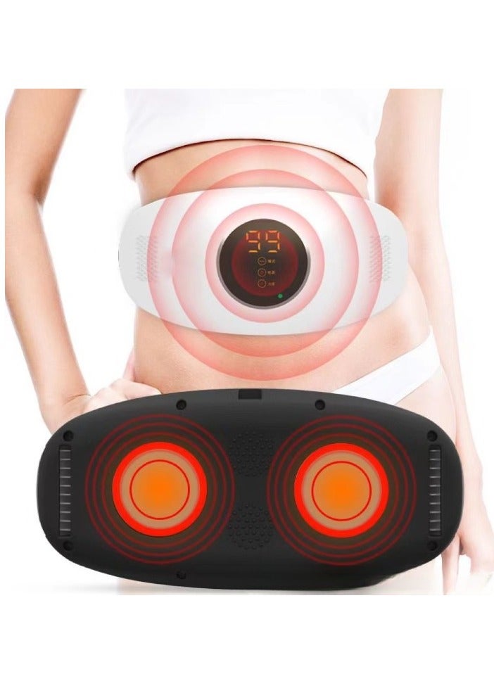 AROAQ Electric Slimming Belt, Digital Display Portable Cordless Menstrual Heating Pad, Fat Burning Weight Loss Vibrating Body Massage Belt, Abdominal Massager Machine For Women, Rechargeable Model (Pink)  - Image 2
