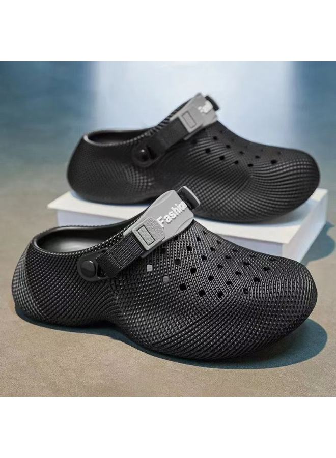 2026 New 3D Printed Men's Clogs, Thick Platform Height Increasing Two-Wear Hole Shoes, Breathable Non-Slip Outdoor Casual Garden Sandals - Image 2