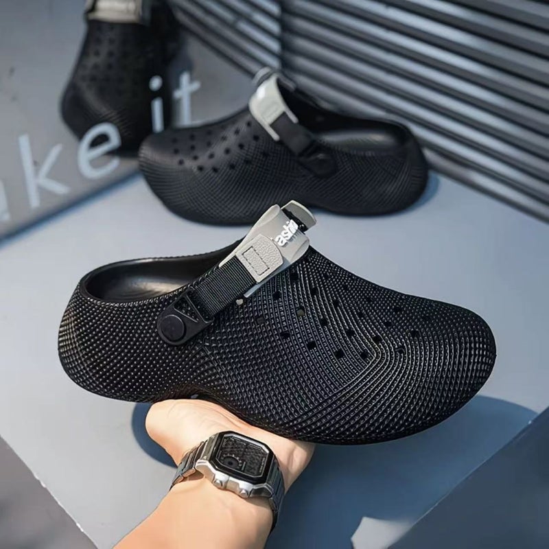 2026 New 3D Printed Men's Clogs, Thick Platform Height Increasing Two-Wear Hole Shoes, Breathable Non-Slip Outdoor Casual Garden Sandals - Image 4