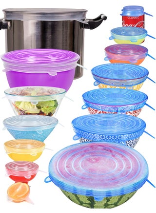 Longzon  Silicone Stretch Lids 14 Pack Include 2Pcs Size up to 9.8 Diameter Reusable Durable Food Storage Covers for Bowl 7 Different Sizes to Meet 2.6 -9.8 Dia Containers Dishwasher  Freezer Safe - pzsku/ZD4310B001C205237772FZ/45/_/1720545386/e5fbf3f0-b09e-4d1a-bf62-0bf146dd8005