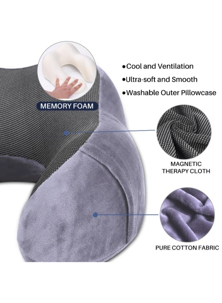 An innovative neck pillow with a pouch and zipper that combines comfort and organization. It will not only relieve your neck during travel or long periods of sitting, but it will also keep your small belongings within easy reach. - Image 4