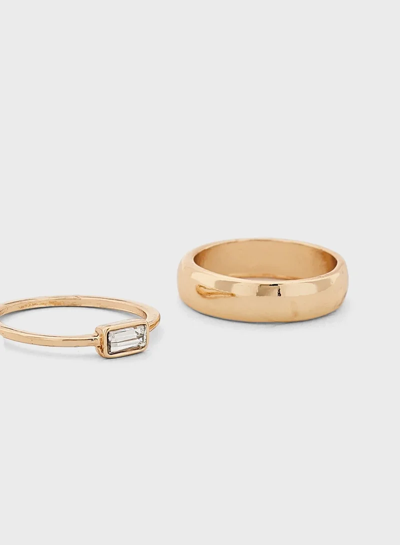 ELLA 3 Pack Crystal Pearl Ring Set