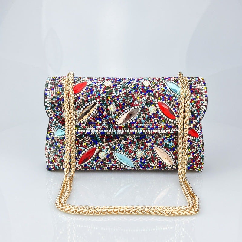 New High-End Feeling Big Brick And Stone Socialite Rhinestone Underarm Hand Bag Diamond Colored Diamond Chain Cheongsam Shiny - Image 2
